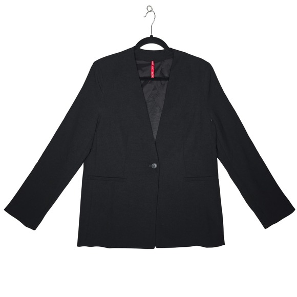 SPANX NWOT‎ Black Collarless One Button Blazer Jacket SzS One button Office work